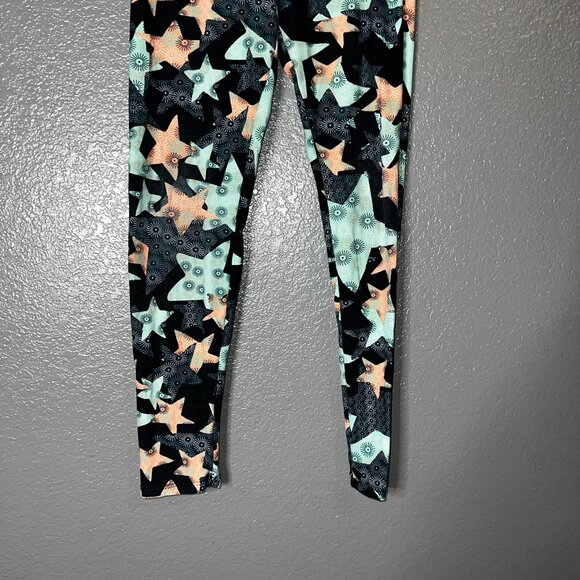 Kids Star Print Leggings One Size Soft Stretch Vibrant Pattern - Picture 2 of 7